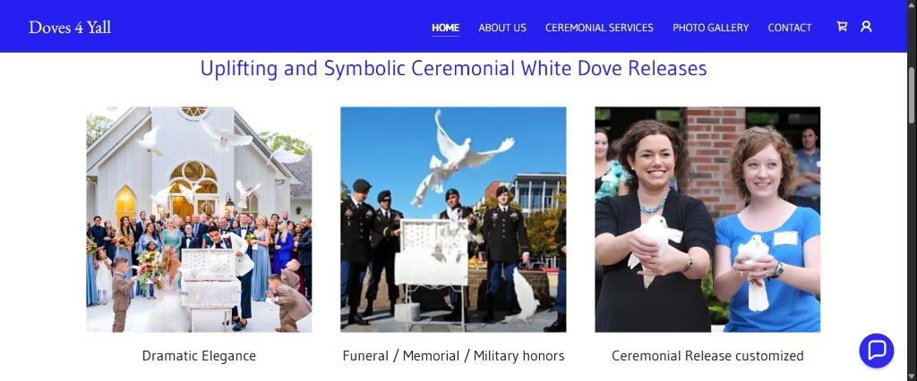 Wedding dove release ceremony